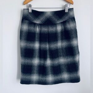 00P LOFT Wool Plaid Skirt